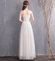 Spaghetti straps wedding dress long white dress
