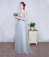 Lavender tulle bridesmaid dress floor length long