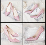 Pink prom shoes 5cm 7cm 9cm heels