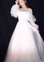 Half sleeve strapless wedding dress