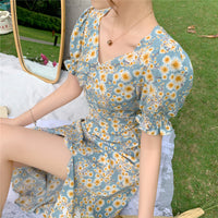 Floral dress daisy pattern summer dress