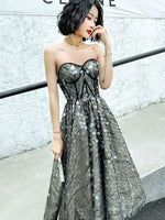 Off the shoulder black sparkly sequin prom dress