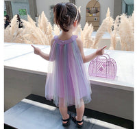 Little girl’s halter pink mauve rainbow dress
