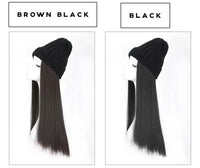 Long straight wig with black cap