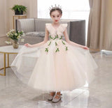 Embroidered party wear dress for girl floor length long