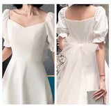 white prom dress short sleeve