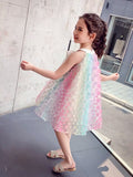 Applique gradient flower dress for little girl