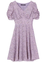 Light purple floral dress short
