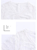 Short sleeve lace dress short white