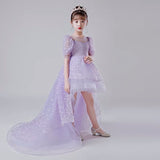 High Low light purple prom dress for girl