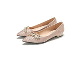 Bling bling champagne golden silver flat shoes wedding shoes