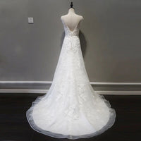 Modest lace wedding dress tulle embroidered