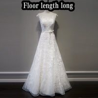 Modest lace wedding dress tulle embroidered
