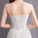 Spaghetti straps wedding dress long white dress