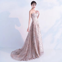 Off the shoulder tail prom dress golden champagne sparkly gown