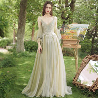 Grass green bridesmaid dresses long