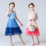 Little girl's sleeveless gradient tulle dress