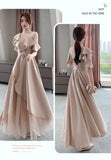 Light pink bridesmaid dresses satin tulle