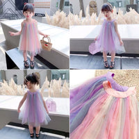Little girl’s halter pink mauve rainbow dress