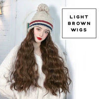 Brown wigs hat