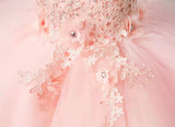 Lavender kid's gown pink flower girl dress hi lo
