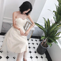 champagne tulle prom dress party dress homecoming dress off the shoulder ankle-length