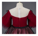 Dark red burgundy little girl's event dress