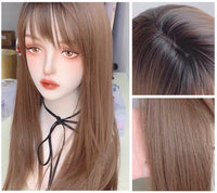 •Long straight synthetic wig かつら