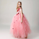 Pink kid's gown stunning red flower girl dress