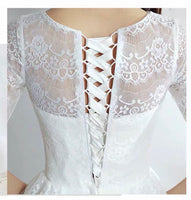 Short sleeve Aline lace wedding dress