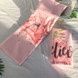 Pink flamingo beach towel