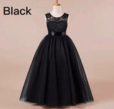 Sleeveless little girl’s lace and tulle dress