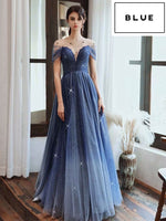 Sparkly red wedding gown blue evening dress
