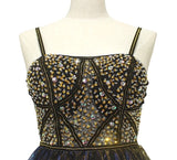 Spaghetti straps bling bling short prom dress sequin evening dress