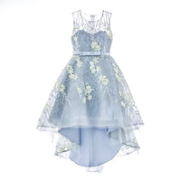 Girl's high low gown embroidered