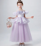 Little girl's dark red ball gown