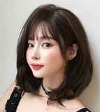 40cm 16 inches straight synthetic wig with bangs かつら