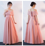 Customized Size Pink bridesmaid dress long