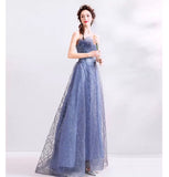 Off the shoulder sequin yellow prom dress sky blue gown