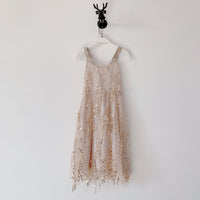 Backless spaghetti straps sparkly sequin Mother and child dresses