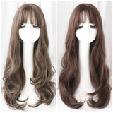 65cm 25 inches curly synthetic wigs with bangs