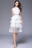 White lace beach dress long casual dress