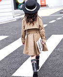 Little girl’s khaki long coat
