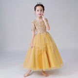 Yellow flower girl dress short yellow party dress