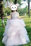 Light purple girl's ball gown prom dress