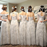 Floral bridesmaid dress floor length long