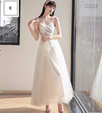 Light grey bridesmaid dresses tulle prom dress
