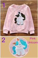 Two color pattern little girl’s sequin sweater