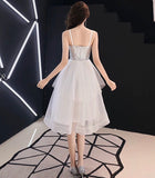 Sequin white prom dress