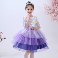 Sequin purple dress for little girl lavender ball gown